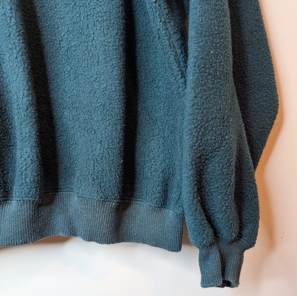 Vintage 80s Roots Canada Athletics Green Sherpa Embroidered Logo Crew Mens Small - Picture 8 of 12